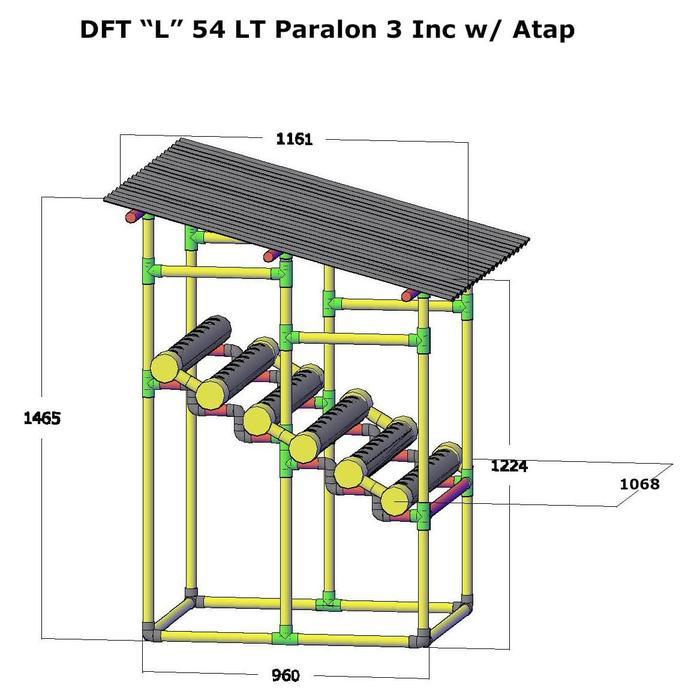 Paket tanam hidroponik Kit DFT tipe L Datar 54 Lubang Tanam Plus Atap
