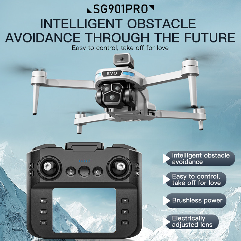 Sg901 Pro Drone With Hd Ca Fpv Brushless Obstacle Avoidance Remote Control With Screen Foldable Rc