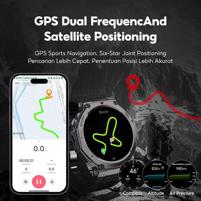 Exclusive DH.GadgetSKMEI smartwatch Pria GPS Map 1.43 Amoled 5ATM Waterproof Compass Bluetooth Call
