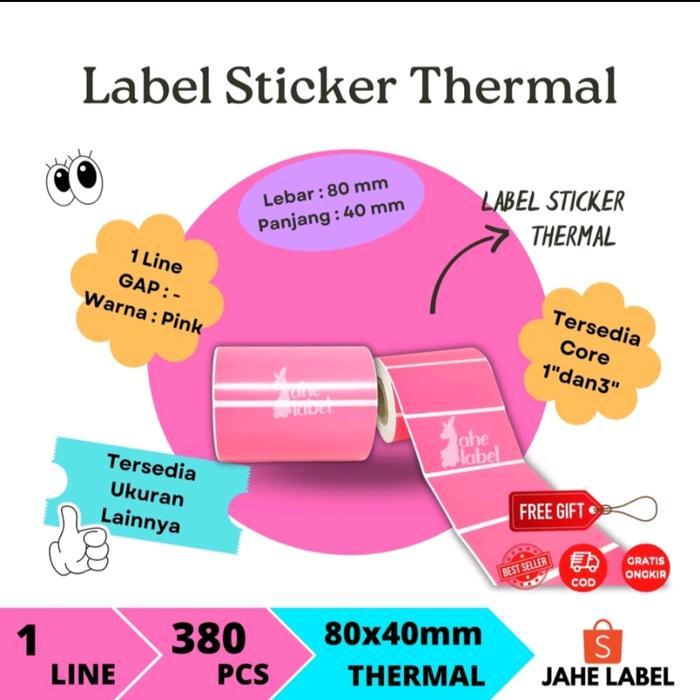 Label Barcode Thermal 80X40 Mm Warna Label Stiker Thermal Warna 80X40 Mm