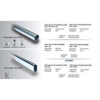 PBC - OVAL PIPA OVAL BESI CHROME HUBEN