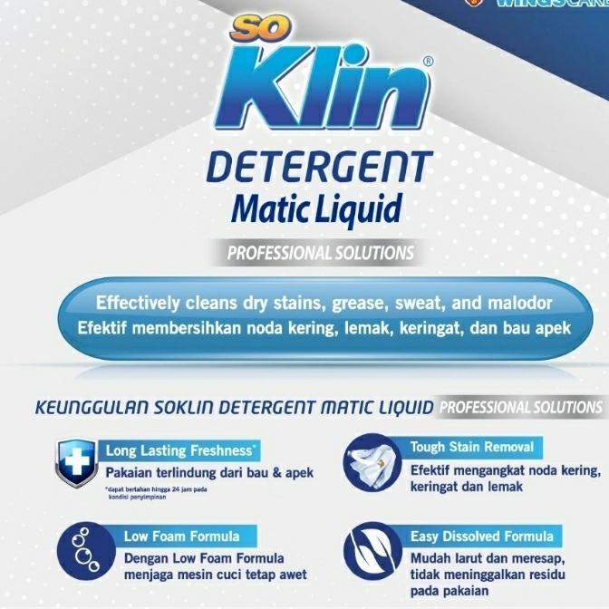 SO KLIN MATIC PROFESIONAL DETERGEN CAIR MESIN CUCI BUKA DEPAN JERIGEN 4.5L