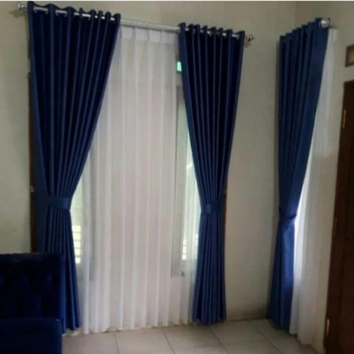 Terlaris gorden blackout biru navy model semokring hordeng blackout biru navy Nestara Shop