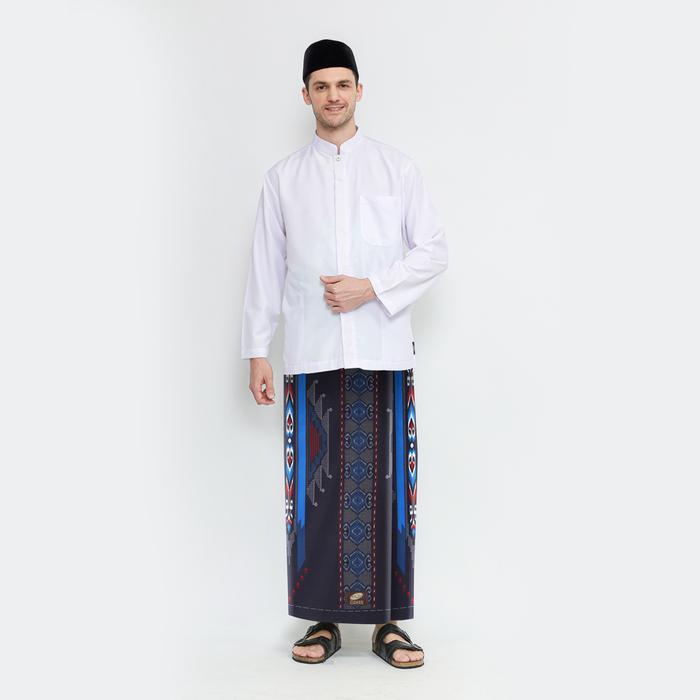 ASLI Sarung ATLAS Idaman 555 Harmoni Motif BHS SGT Hitam Biru 01 READY STOCK