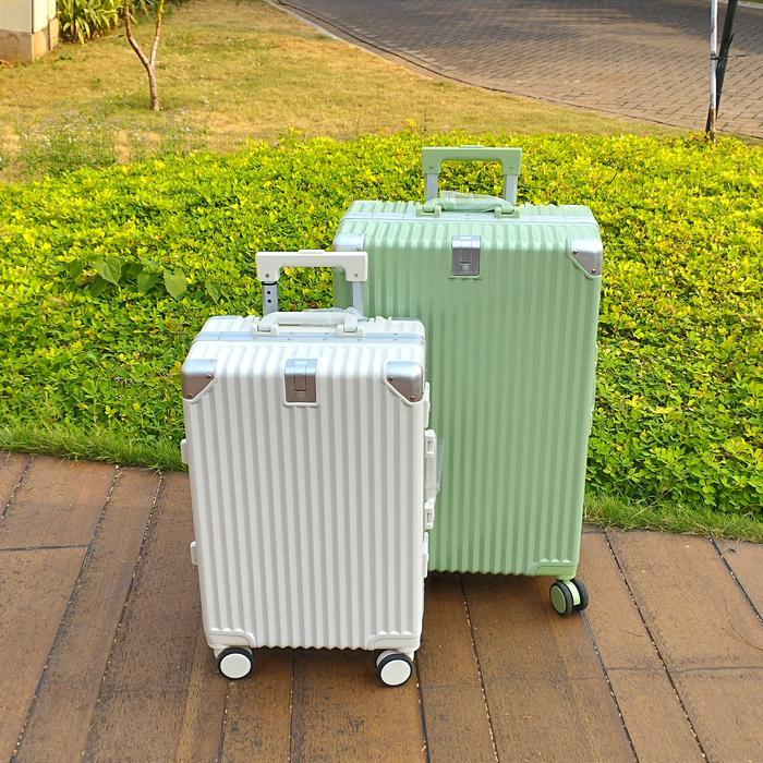 TERLARIS Griz Koper 20 inch Kabin 24 inch Bagasi / Aluminium Fr Non Zipper Tahan / Koper Travel