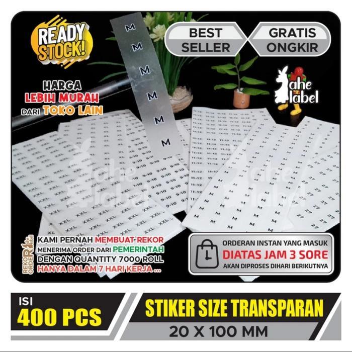 Stiker Size Stiker Baju Sriker Size Transparan