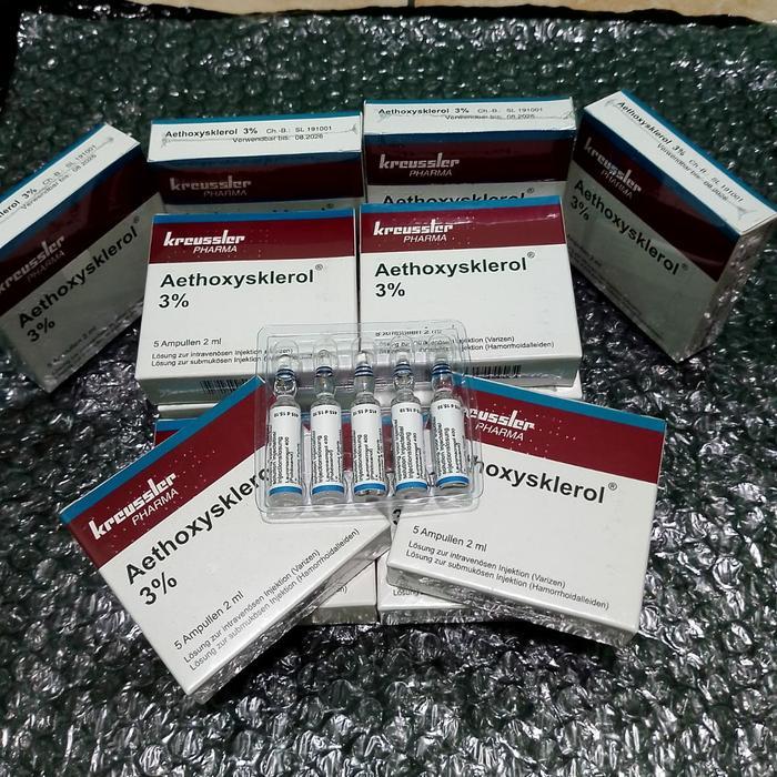 aethoxysklerol %3 obat penyembuh varises ukuran 2 ml perbox isi 5 ampul