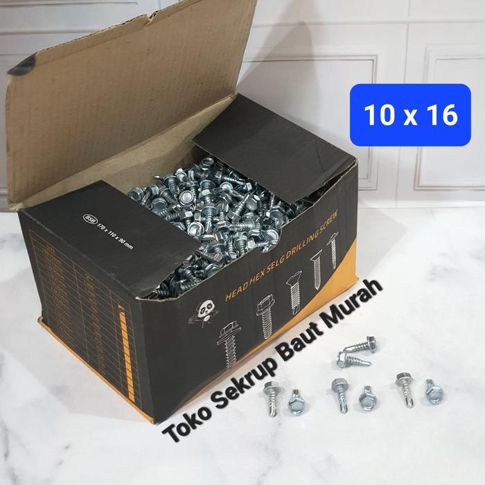 Baut Drilling 10x16/ Sekrup Sds Driling 10 x 16/Sekrup Atap Baja Ringan