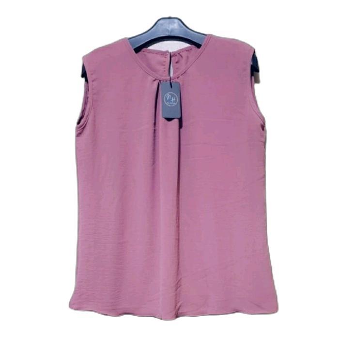 Inner Atasan Wanita Crinkle Tanpa Lengan Jumbo Terbaru Lembut Basic Casual Simple Outer Rompi Tank