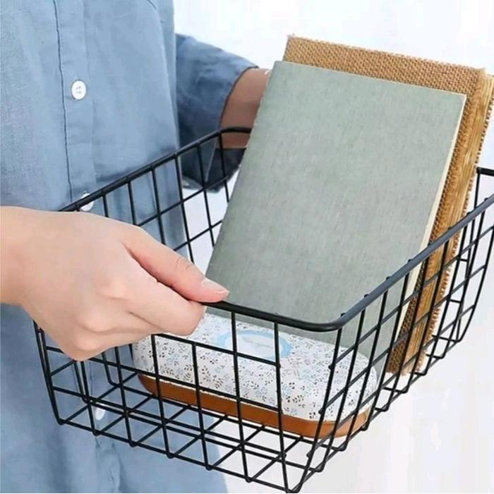 keranjang besi kotak multifungsi