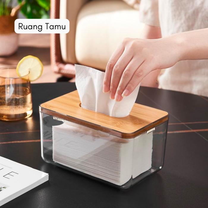 Kotak Box Tisu Wadah Tissue Transparan Transparant Bening Plastik