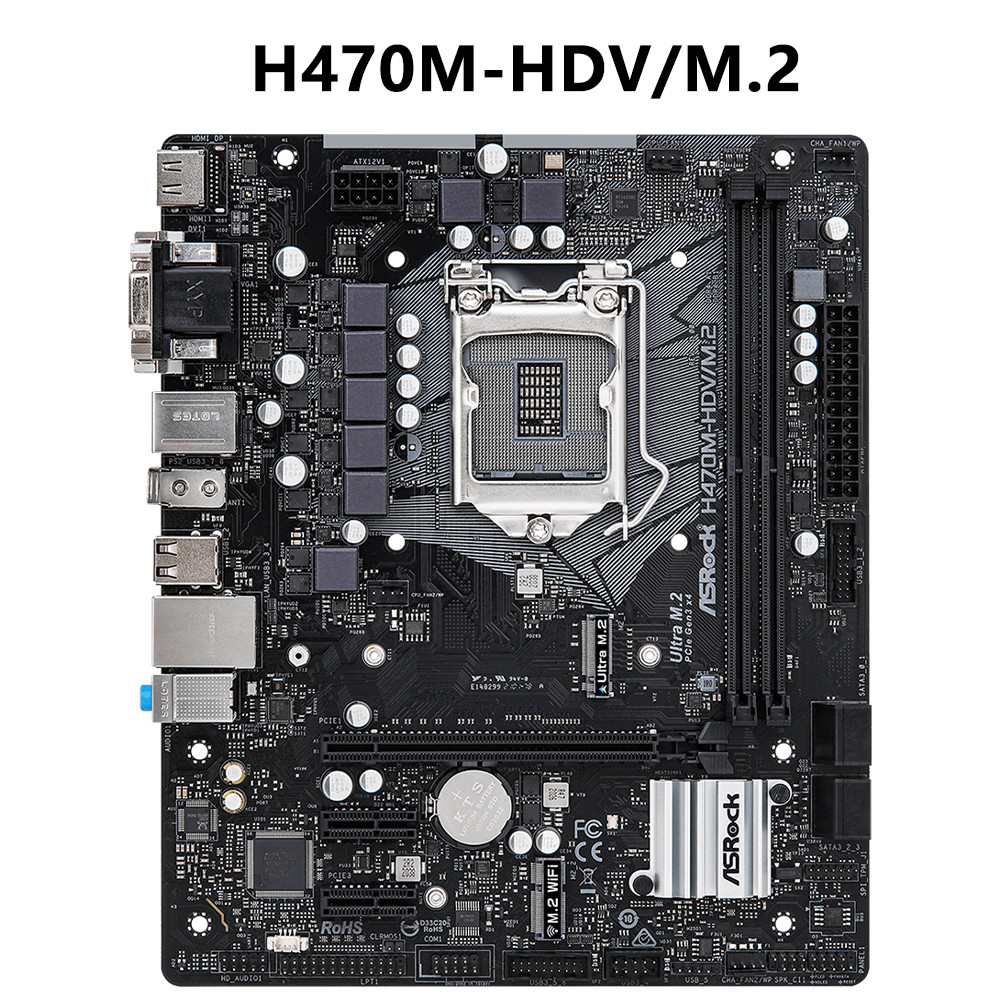 Asrock H470 Motherboard H470M-Hdv/M.2 For Lga1200 Core I5-10400F I7-10700F I3-10100F I3-10105 Cpu