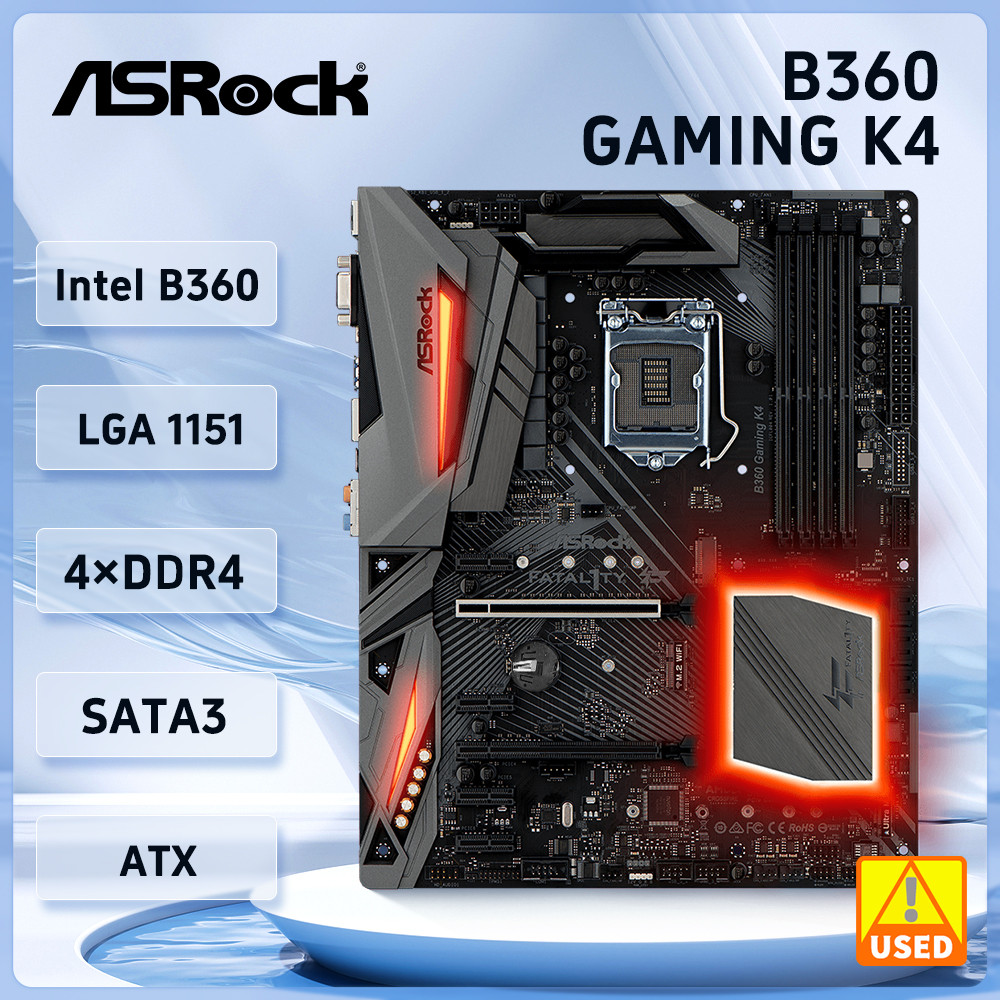 Asrock B360 Gaming K4 Motherboard Intel B360 Lga 1151 Ddr4 64Gb Support I7-8700 I5-9400F I5-8500