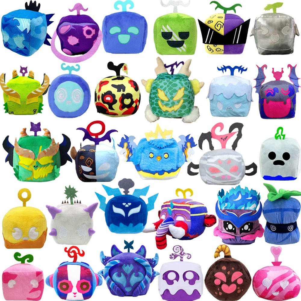 Cartoon Blox Fruits Anime Game Toy Fruit Leopard Pattern Box Ies Toys Soft Stuffed Fruits Christmas