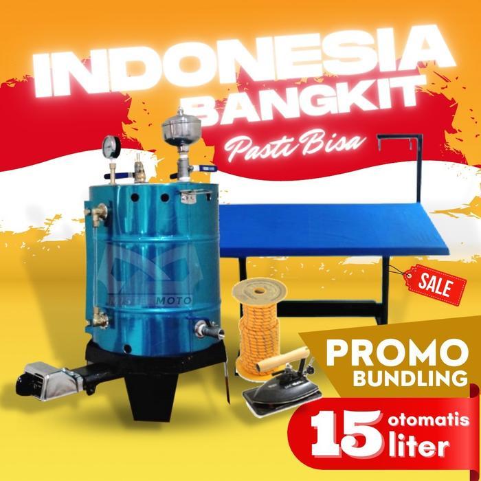 PAKET HEMAT Setrika Uap Boiler Gas dan Meja Setrika Uap PROMO