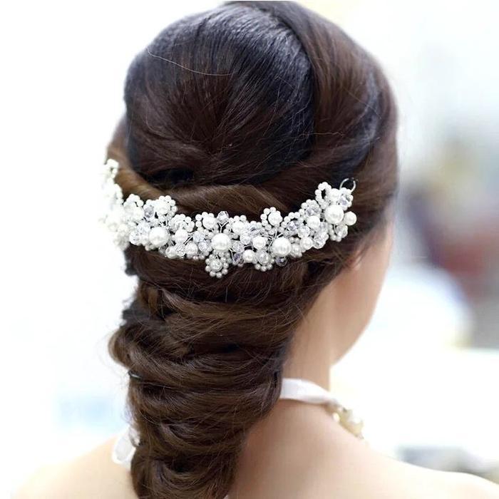 Hiasan Rambut Pengantin Aksesoris Rambut Pesta Jepitan Mutiara