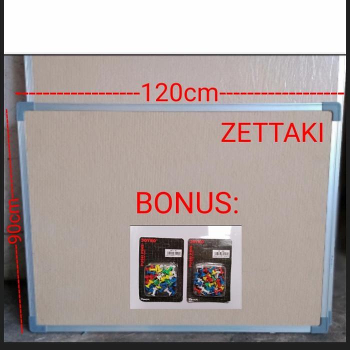 Softboard Cork Pin Board/ Papan Mading Gantung Zettaki 90X120Cm