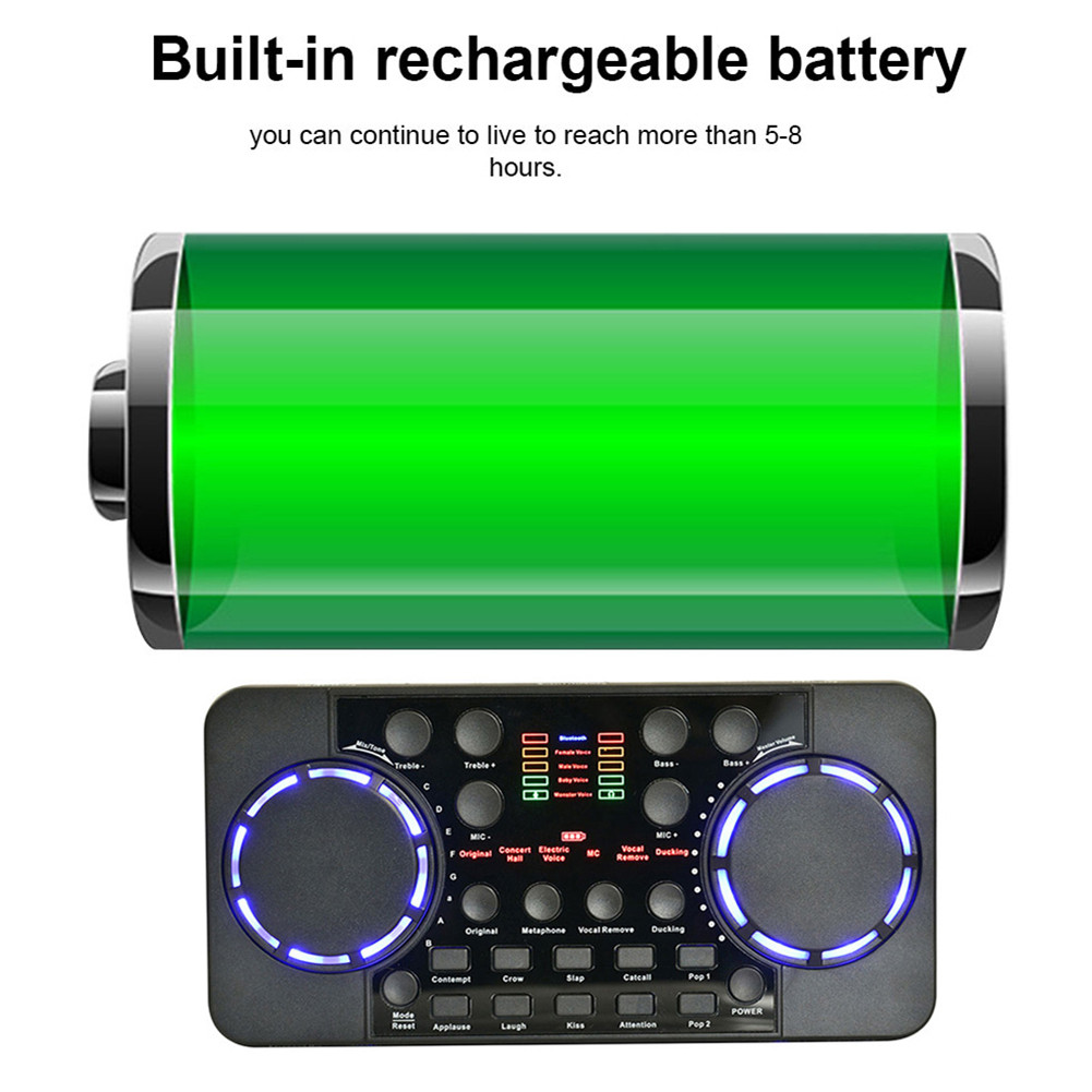 V300 Pro Live Sound Card 10 Sound Effects Bluetooth 4.0 Audio Interface Mixer