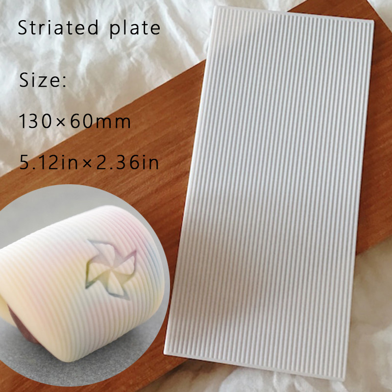 Wagashi Embossing Tools Striated Reinforcement White Resin Pattern Plate Japanese Handmade Dessert