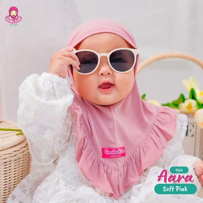 Qonita Kids - Hijab Aara (0-9 Tahun) Hijab Kerudung Bergo Instan Anak Perempuan Bahan Jersey Adem,