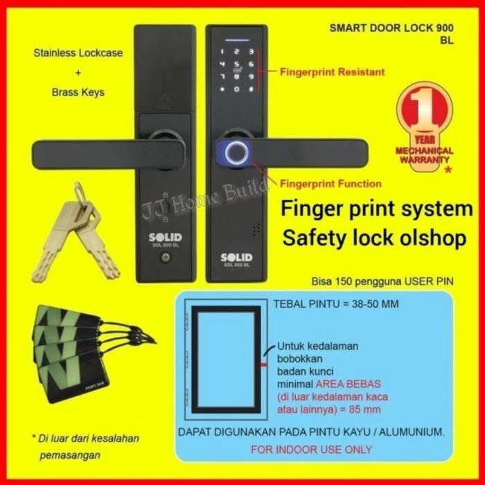 Solid Smart Door Lock Sdl 900 Bl/Smart Lock Solid/Kunci Digital Solid