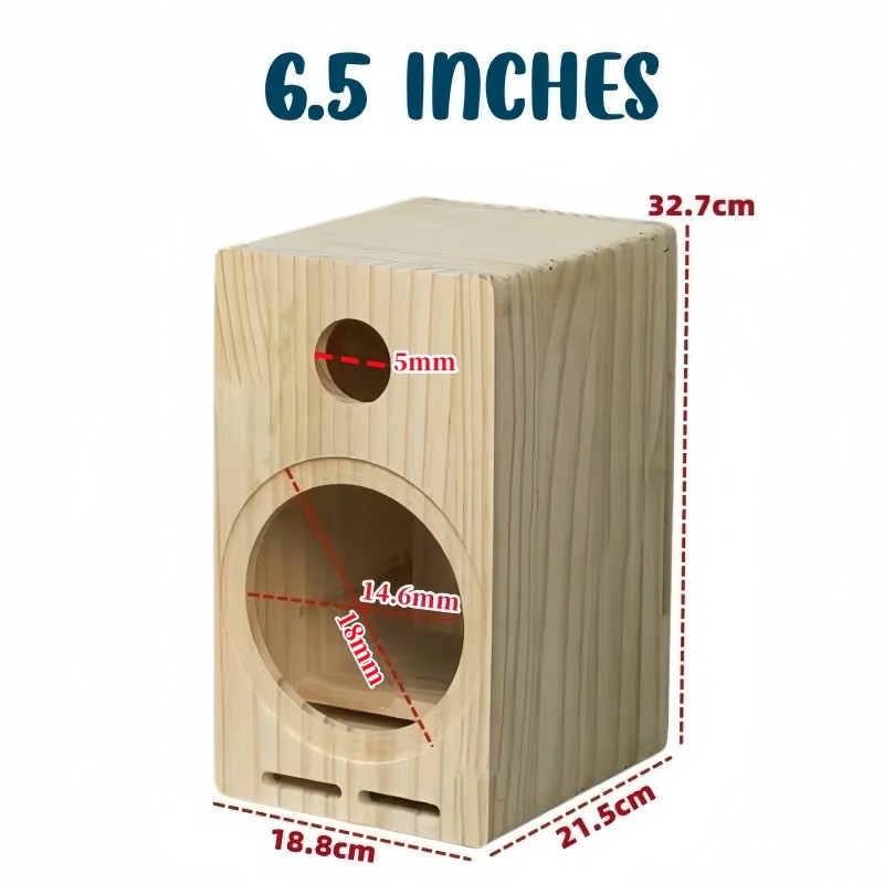 6.5-inch Speaker Empty Box,Two-way Wooden Speaker Box,DIY Speaker Maze Housing, 1Piece Sound