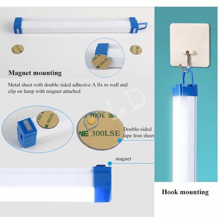 LAMPU EMERGENCY STIK STICK PORTABLE MULTIFUNGSI NEON LED PANJANG 3 MODE DC 5V USB 40W 60W 80W LIGHT