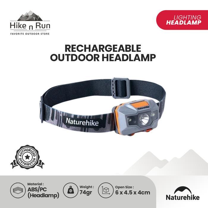 Lampu Kepala Naturehike TD-02 NH00T002-D Rechargeable Outdoor Headlamp