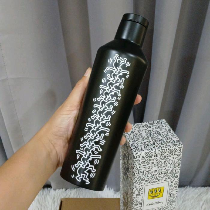 Tumbler Corkcicle Keith Haring Black Stacking People Canteen Stainless Steel 470ml Black Exclusive