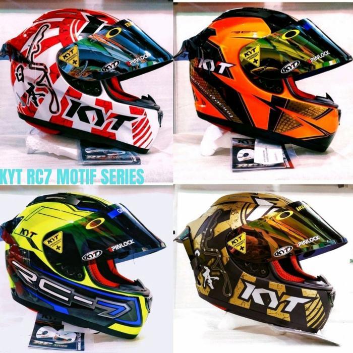 KYT HELM RC7 MOTIF SERIES PAKET GANTENG SNI DOT TERMURAH Kaca Iridium