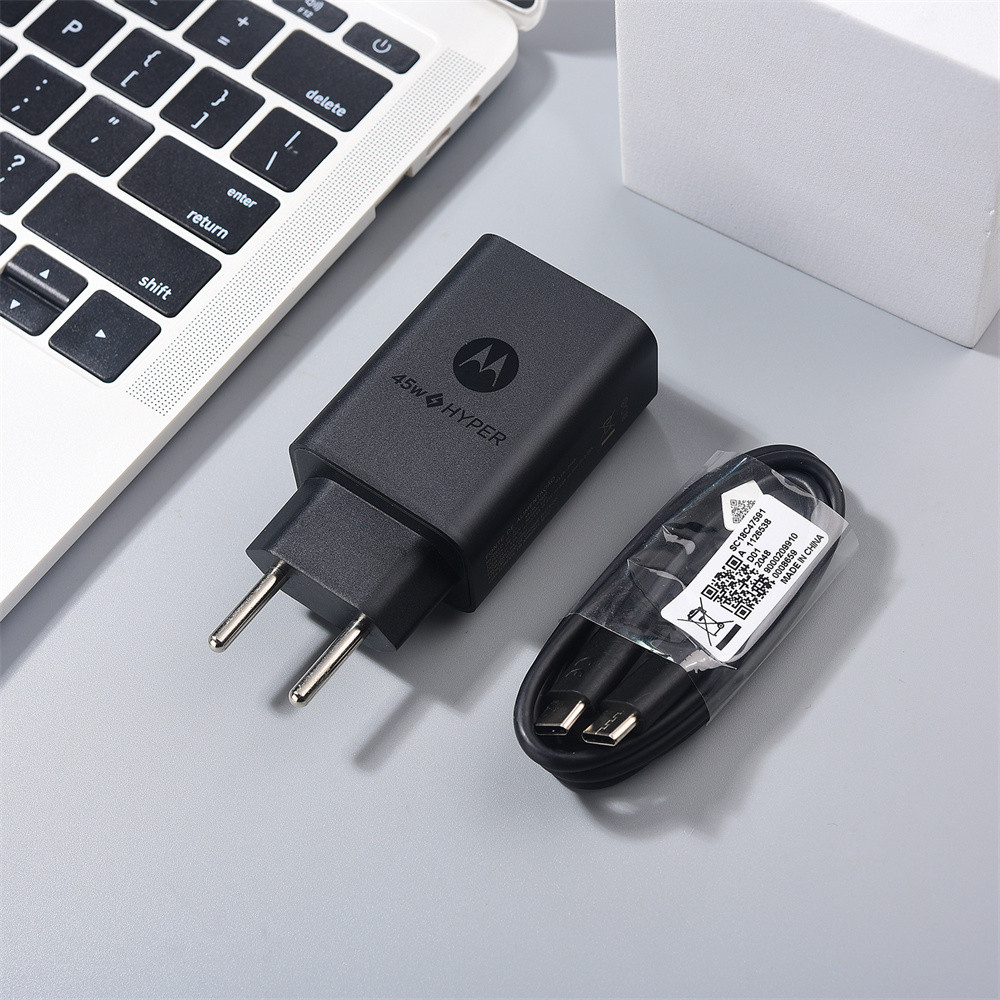 For Motorola PD3.0 45W EU Fast Turbo Charger 1M USB C To Type C Quick Charging Cable For Moto Edge