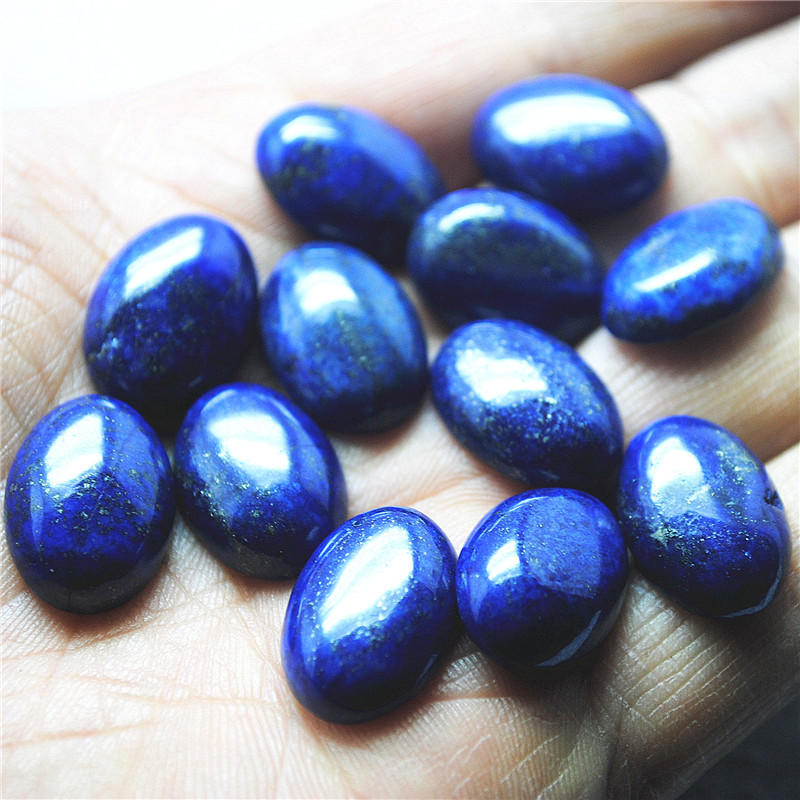 5PCS Natural Lapis Lazuli Stone Cabochons Oval Shape Loose Beads Cabs 10X14MM 13X18MM 18X25MM DIY