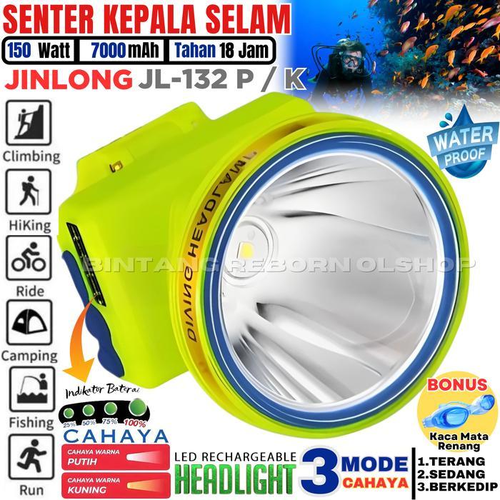 SENTER KEPALA SELAM JIN LONG - Senter Kepala Selam LED Jin Long JL-232P / JL-232K / JL-132P /