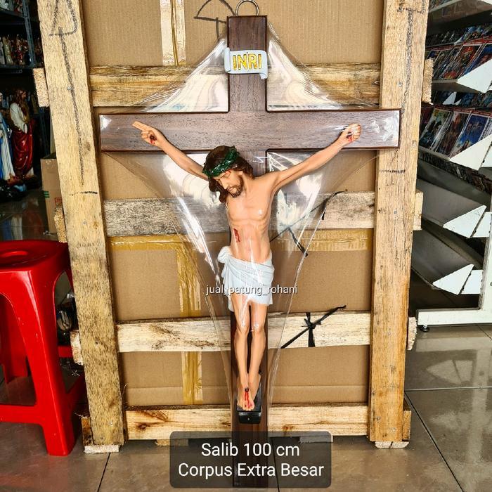ORIGINAL Salib Dinding Yesus 100 cm cous Besar READY STOCK