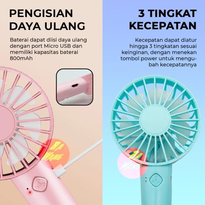 "New" Kipas Angin Mini Genggam Fan Portable Stand Dudukan Holder HP Phone Handphone