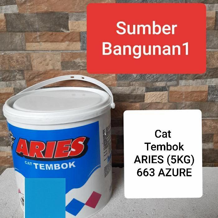 Cat Tembok ARIES 5kg 663 AZURE cat dinding murah warna biru 5 kg Gratis Ongkir