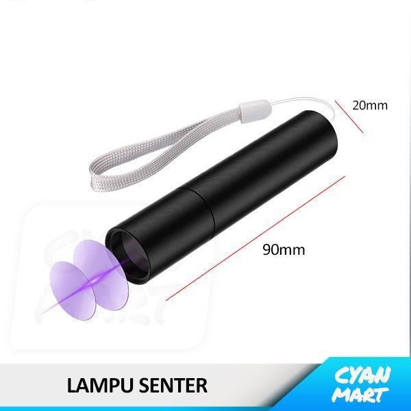 "New" Lampu Senter UV Flashlight LED Ultraviolet UVC 365 Aluminum USB