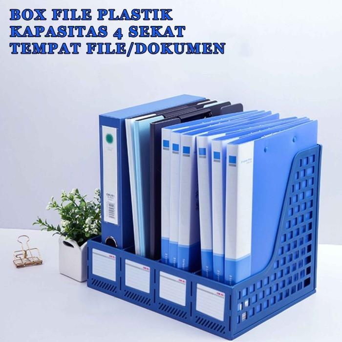 Box File Plastik / Tempat File & Dokumen / Kapasitas 4 Sekat