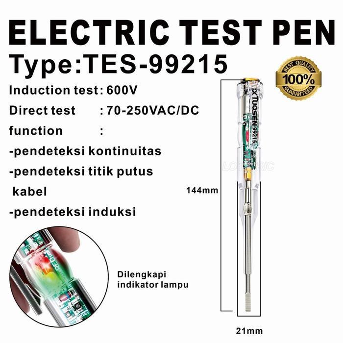 OBENG TESPEN AC/DC WITH INDICATOR DUAL LED TESPEN LISTRIK TES-99215