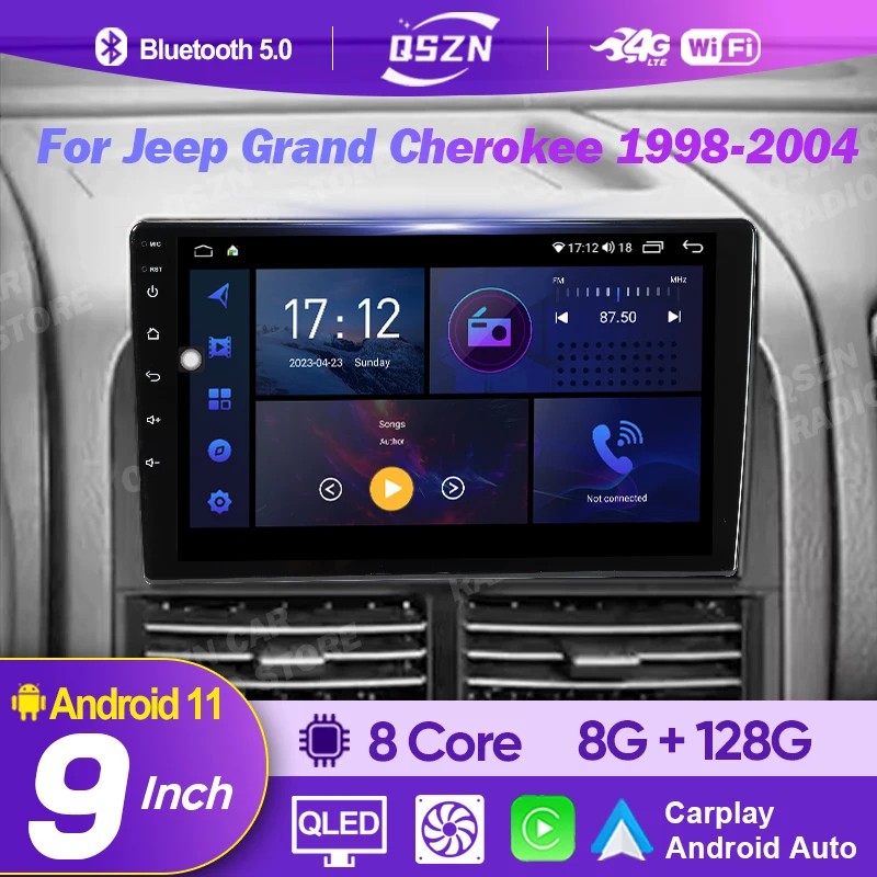 2Din Android 12 Car Radio For Jeep Grand Cherokee II WJ 1998 - 2004 Multimedia Navigation 4G WIFI Ca