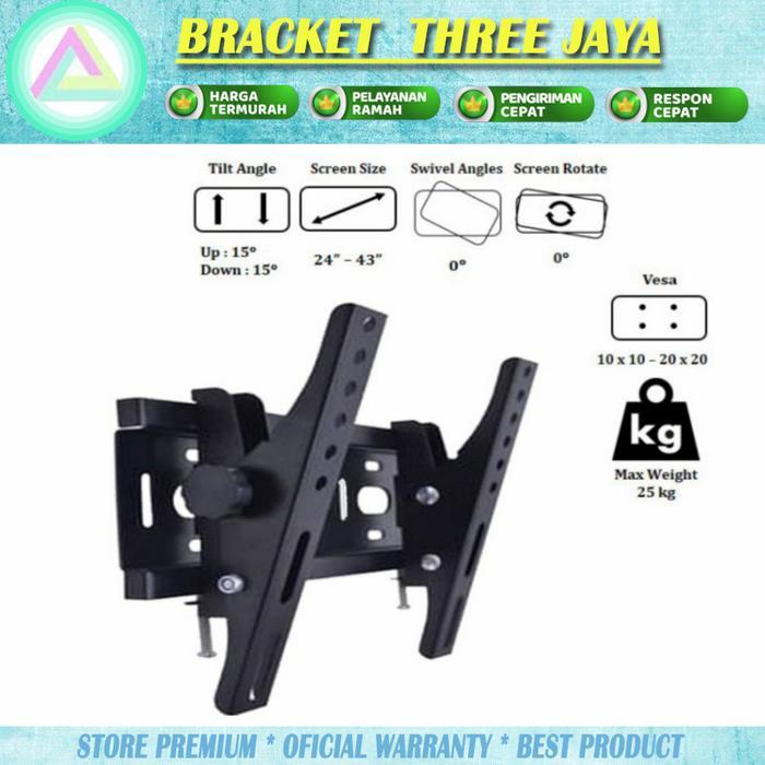 Bracket Tv Led 40" - 43" Built In Water Pass Bisa Gojek