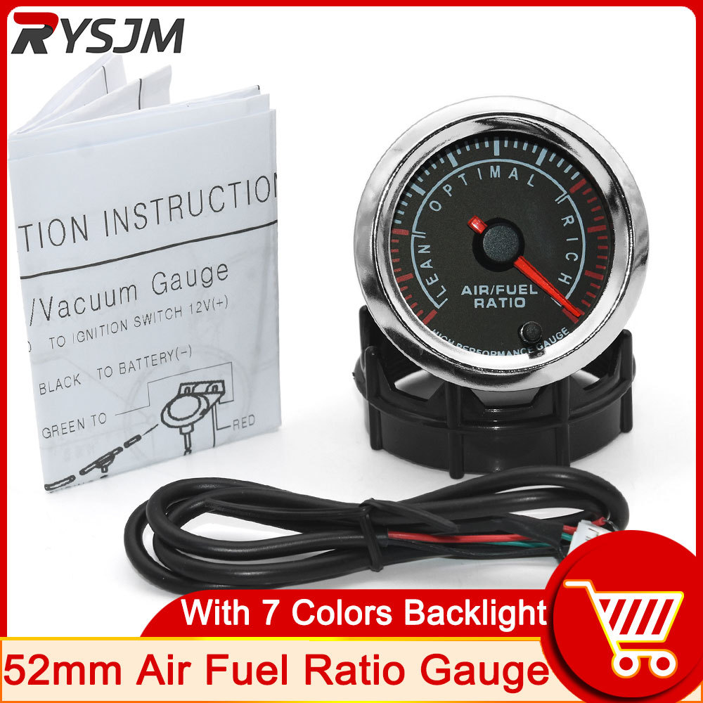 Air Fuel Ratio Gauge 52mm Voltmeter 12V Digital Car AFR Volt Meter Indicator Voltage AFR Gauge Narro