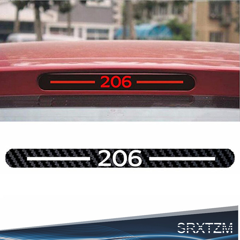 Car-styling Carbon Fiber Brake Sticker Rear Brake Lights Stickers For Peugeot 206 Peugeot 307 Vinyl 