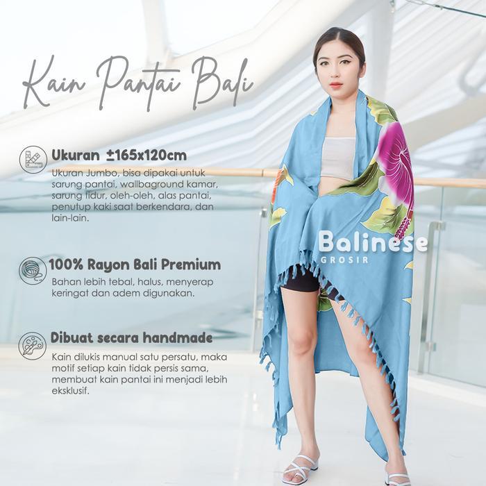 Kain Pantai Bali Premium Jumbo Tebal Motif Bunga Wanita