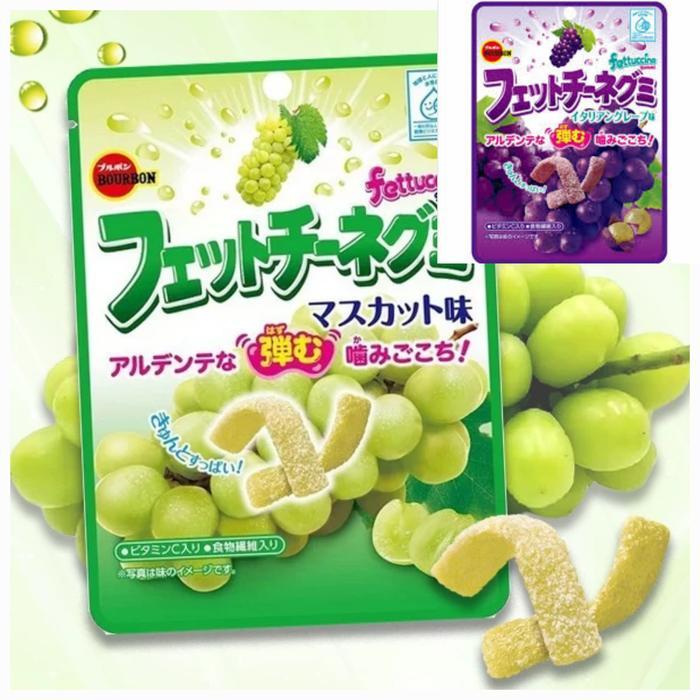 JAPAN PERMEN JEPANG FETTUCCINE GUMMY SHINE MUSCAT GRAPE MENTOS HI CHEW PREMIUM