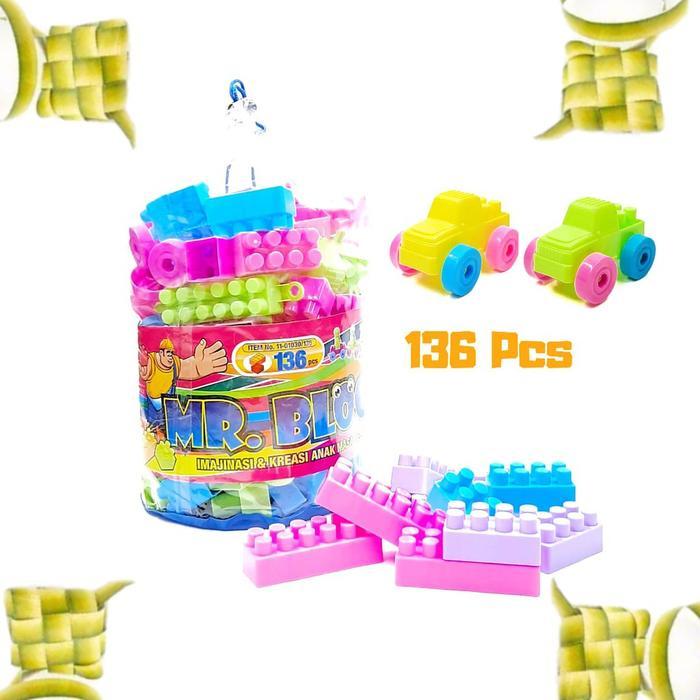 MAINAN EDUKASI CREATIVE MR BLOCK BRICK BALOK SUSUN DIY BONGKAR PASANG