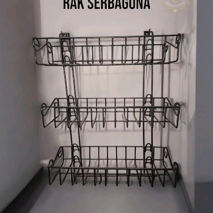 Rak Serbaguna/Rak Bumbu/Rak Knokdown Susun 3 Dan 2 Dinding