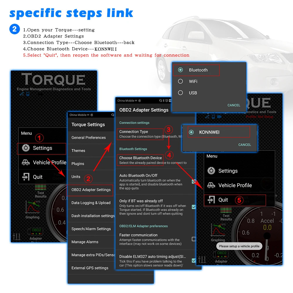 KONNWEI ELM327 V1.5 Auto Scanner Bluetooth 5.0 KW902 OBD2 Car Diagnostic Tool ELM 327 V 1 5 OBD 2
