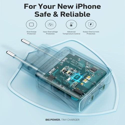 Adapter Aukey Charger Port Usb C 20W Pa-R1-Bk Kepala Charger Aukey