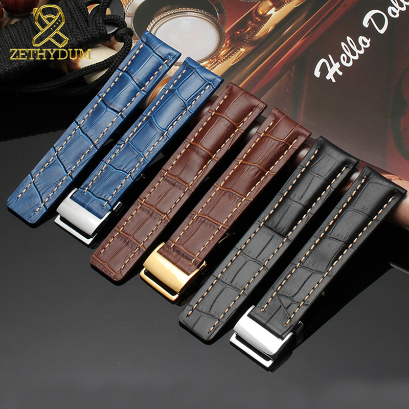 22mm 24mm Soft Calfskin Leather Watch Strap Band for Breitling Watchband Avenger/navitimer Premier